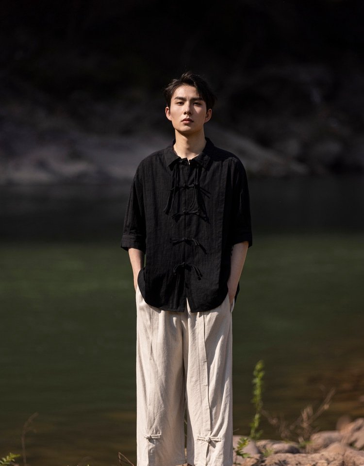 Stylish Linen Shirt with Button Closure