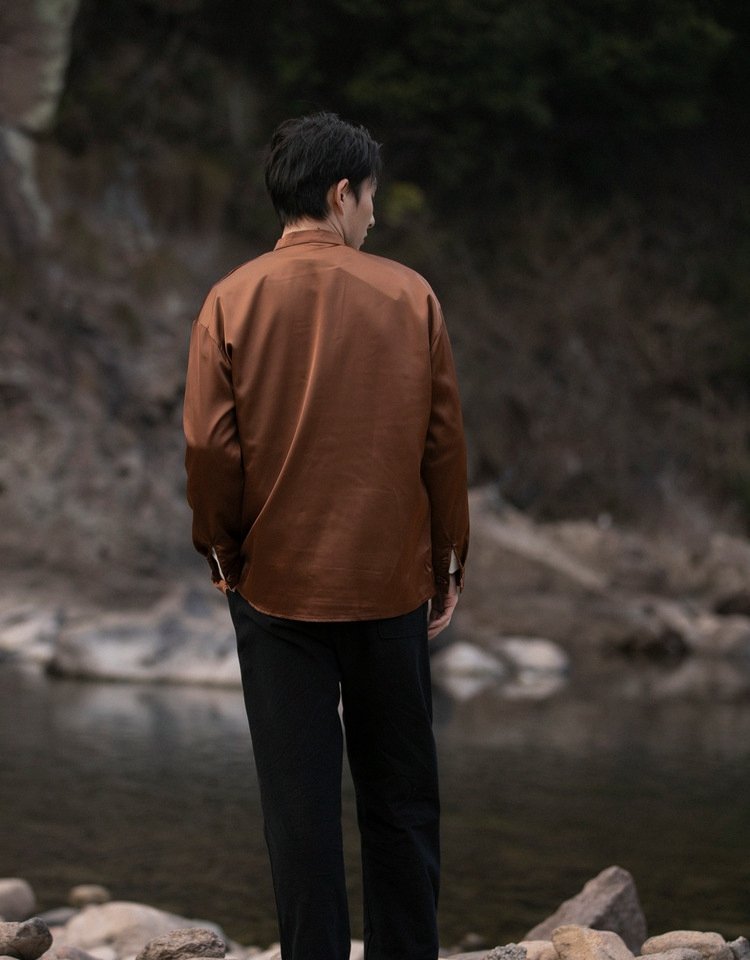 Chinese Style Long-Sleeved Shirt for Modern Men