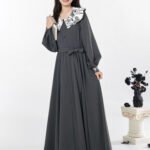 Loose Chinese Dress Long Sleeve Two-Piece Shawl Collar Dress Set