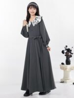 Loose Chinese Dress Long Sleeve Two-Piece Shawl Collar Dress Set