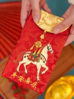 Lucky Horse Embroidered Chinese Red Envelope Bag – Lunar New Year Gift