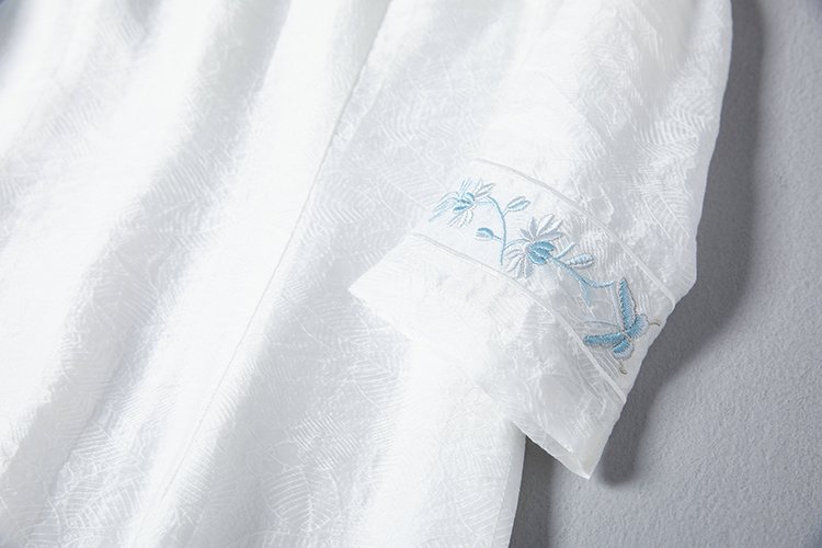 Tencel jacquard fabric texture of Mandarin Collar Hanfu Dress