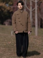 Men’s Chinese Padded Jacket – Winter Mandarin Collar Chinese Style Coat - Image 2