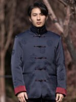 Fleece-Lined Chinese Tang Jacket for Men – Warm Winter Traditional Style - Image 5