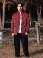 Fleece-Lined Chinese Tang Jacket for Men – Warm Winter Traditional Style - Image 2