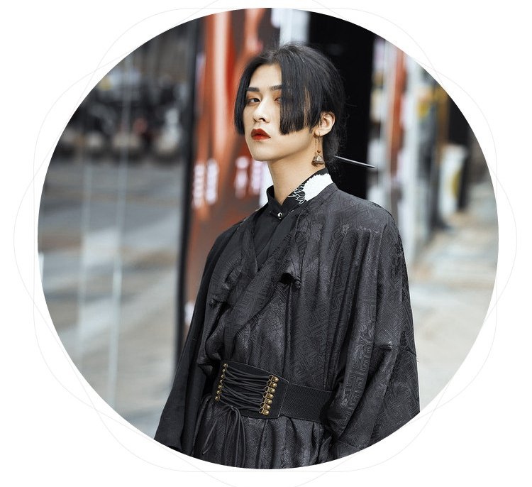 Men Hanfu Dress Black