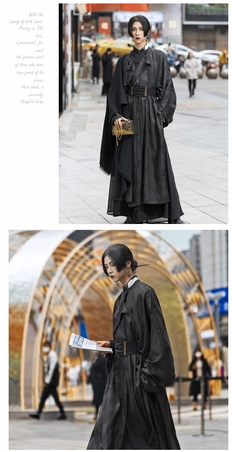 Men Hanfu Dress Black