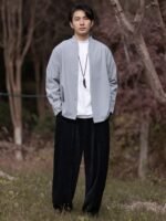 Men’s Daily Tang Suit Jacket – Mandarin Collar Frog Button Chinese Jacket - Image 4