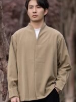 Men’s Daily Tang Suit Jacket – Mandarin Collar Frog Button Chinese Jacket - Image 8
