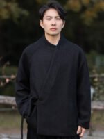 Men’s Wool Jacket – Modern Oriental Stand Collar New Chinese Style - Image 2