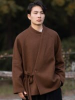 Men’s Wool Jacket – Modern Oriental Stand Collar New Chinese Style - Image 3