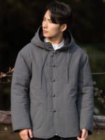 Men’s Hooded Chinese Winter Jacket – Thick Padded Tang-Style Coat
