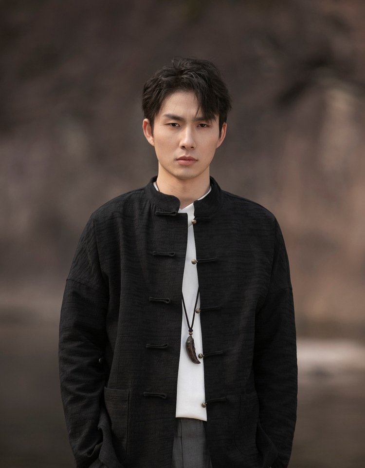 Chinese Style Mens Linen Shirts Long Sleeve
