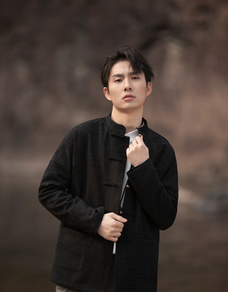 Chinese Style Mens Linen Shirts Long Sleeve