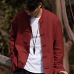 Men’s Solid Color Chinese Tang Jacket Traditional Outerwear