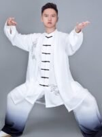 Women’s Tai Chi Uniform Pearl Elastic Cotton Suit for Men and Women - Image 3