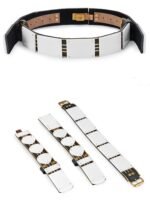 Ming Style Hanfu Leather Belt – Wide 5cm White Jade Look Waist Belt for Performance & Photography - Image 5