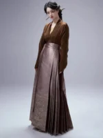 Ming Style Brocade Mamian Skirt Hanfu Set for Women
