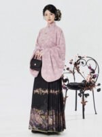 Ming Style Hanfu Set for Women – Embroidered Winter Outfit with Mamian Skirt - Image 4