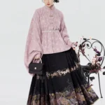 Ming Style Hanfu Set for Women – Embroidered Winter Outfit with Mamian Skirt