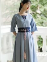 Chinese Style Dress Modern vintage Dresses Blue - Image 2