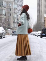 Frost Bloom Modern Hanfu Outfit – Cozy Daily Wear Set for Women - Image 4