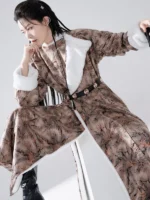 Modern Hanfu Male Tang Round-Neck Robe Plush Winter