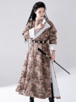 Modern Hanfu Male Tang Round-Neck Robe Plush Winter - Image 3