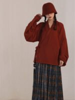 Rose Red Modern Hanfu Inner Top ?C Festive New Chinese Style Layering Piece