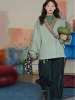 Frost Bloom Modern Hanfu Winter Jacket ?C Daily Wear New Chinese Style - Image 3
