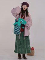 Lilac Warm Rock Fleece Modern Hanfu Winter Set ?C Daily Commuting Wear - Image 2