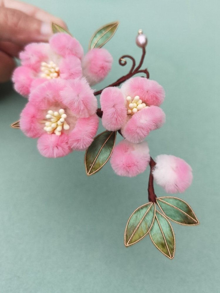 Pink Flower Hair Clip
