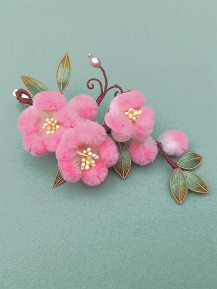 Pink Flower Hair Clip