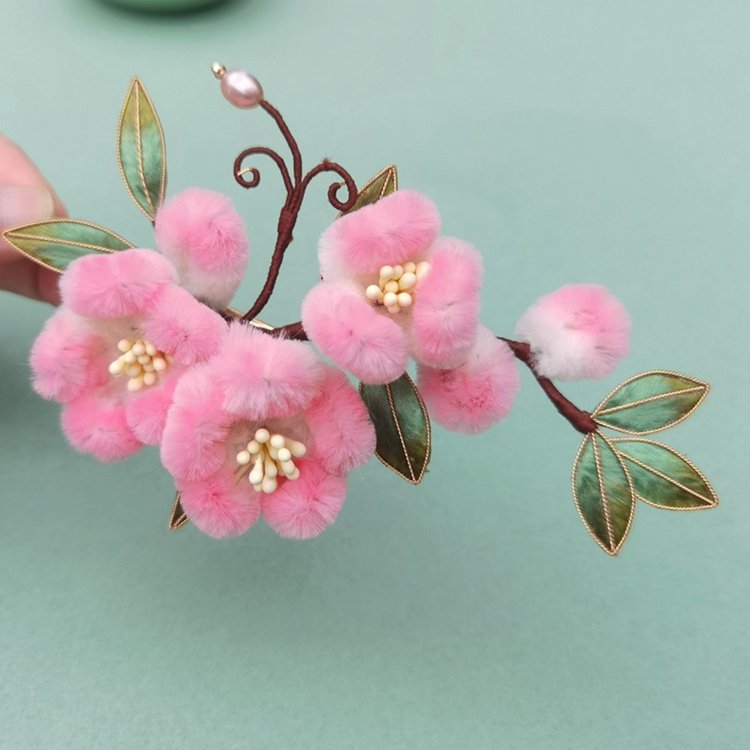 Pink Flower Hair Clip