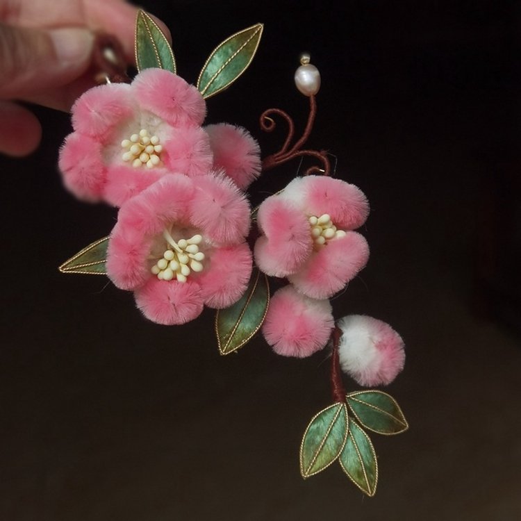Pink Flower Hair Clip