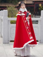 Plush Thickened Chinese Style Warm Winter Cloak - Image 3