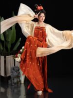 Tang Dynasty Qixiong Ruqun Traditional Hanfu Set for Women - Image 2