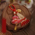 Chinese Brocade Fragrance Pouch – Elegant Hanging Charm with Tassel - Image 5