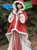 National Style Velvet Red Cloak Winter - Image 3