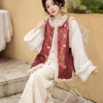 Winter Embroidered Vest for Women Chinese-Inspired Outfit