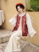 Winter Embroidered Vest for Women Chinese-Inspired Outfit