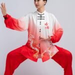 Dragon Print Tai Chi Uniform Gradient Tai Chi Suit