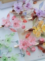 Retro Cute floral Hair Clips Small Cherry Blossom Hair Clip - Image 3