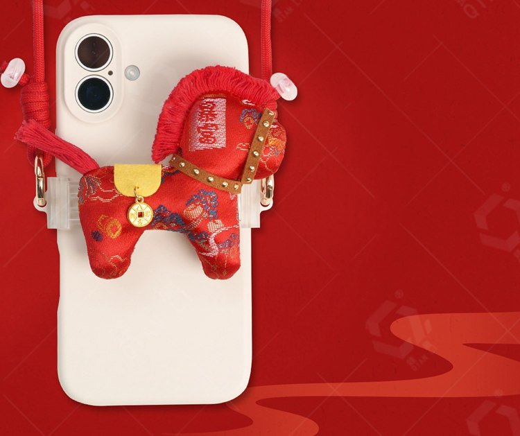 embroidered chinese sachet phone clip back attachment