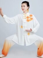 Silk Linen Tai Chi Outfit for Women Gradient Lightweight Practice Clothing - Image 2