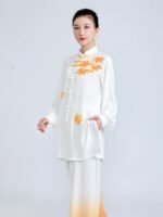 Silk Linen Tai Chi Outfit for Women Gradient Lightweight Practice Clothing - Image 3