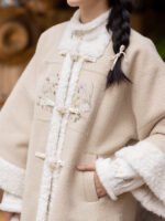 Winter Hanfu Outfit Embroidered Jacket & Wide-Leg Pants Set - Image 3