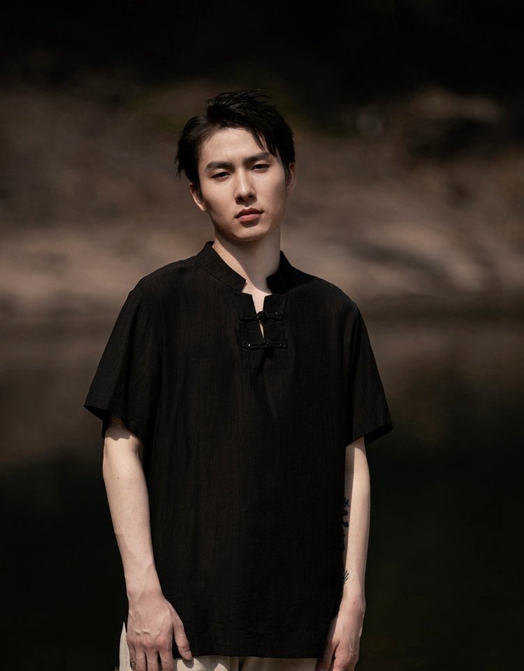 Stand Collar Summer T-Shirt for Men