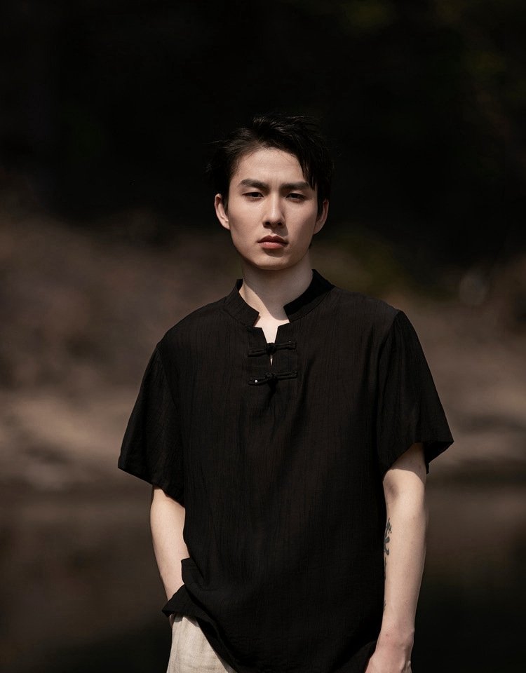 Stand Collar Summer T-Shirt for Men
