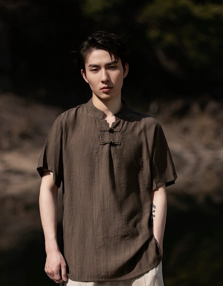 Stand Collar Summer T-Shirt for Men